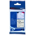 BROTHER TZEFA63 FABRIC TAPE 12MM X 3M BLUE ON YELLOW