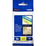 BROTHER TZEPR254 LAMINATED LABELLING TAPE 24MM X 4M GOLD ON PREMIUM GLITTER WHITE