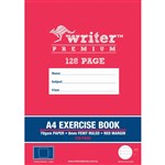 WRITER PREMIUM EXERCISE BOOK FEINT RULED 8MM 70GSM 128 PAGE A4 SQUARE