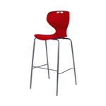 SYLEX ROSWELL 4 LEG STOOL 750MM RED SEAT BLACK FRAME