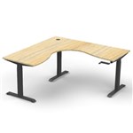 RAPIDLINE BOOST CRANK CORNER WORKSTATION 1800 X 1800 X 750MM NATURAL OAK TOP AND BLACK SATIN FRAME