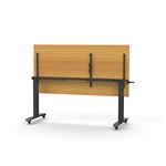 RAPIDLINE BOOST HEIGHT ADJUST FLIP TOP TABLE 1800 X 750 X 725MM BEECH TOP AND BLACK PC FRAME