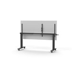 RAPIDLINE BOOST HEIGHT ADJUST FLIP TOP TABLE 1800 X 750 X 725MM WHITE TOP AND BLACK PC FRAME