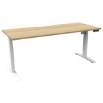 RAPIDLINE BOOST LIGHT SINGLE SIDED WORKSTATION 1800MM NATURAL OAK TOP  WHITE FRAME