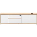 RAPIDLINE EXECUTIVE DESK SIDE CABINET LHC 1800 X 500 X 520MM NATURAL OAKWHITE