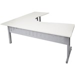 RAPID SPAN C LEG CORNER WORKSTATION WITH METAL MODESTY PANEL 1800 X 1500 X 700MM NATURAL WHITESILVER