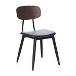 DURAFURN AUSTIN CHAIR BLACK PU VINYL SEAT WENGE BACKREST 500 X 550 X 450MM