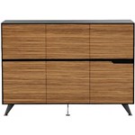 NOVARA CABINET 6 DOOR 1825 X 425 X 1750MM ZEBRANO TIMBER VENEER