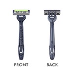 LIVINGSTONE DISPOSABLE SHAVING RAZORS TRIPLE BLADE WITH HANDLE AND LUBRICATING STRIP BLACK BOX 10