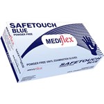 VINYL POWDER FREE DISPOSABLE GLOVES LARGE BLUE PACK 100