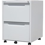 STEELCO CLASSIC MOBILE PEDESTAL 2DRAWER LOCKABLE 630 X 470 X 515MM WHITE SATIN
