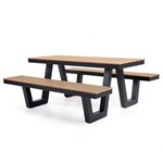 RAPIDLINE RIDGE OUTDOOR PICNIC TABLE LARGE 2200 X 1900 X 750MM EUROPEAN OAKBLACK PC
