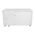 STEELCO TRIMLINE MOBILE CADDY LEFT HAND ORIENTATION 615 X 1050 X 500MM WHITE SATIN