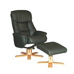 PICASSO MAJESTIC HIGH BACK CHAIR WITH OTTOMAN BLACK