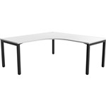 OLG AXIS SINGLE SIDED 90 DEGREE WORKSTATION RIGHT HAND RETURN 1800 X 1800 X 750MM BLACK FRAME WHITE TOP