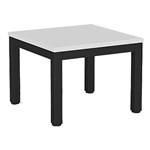 OLG AXIS COFFEE TABLE 600 X 600MM BLACK FRAME WHITE TOP