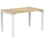 OLG AXIS SINGLE SIDED DESK 1800 X 750MM WHITE FRAME NEW OAK TOP