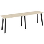OLG FLARE BAR LEANER 6 LEG BLACK FRAME 3000MM X 750MM NORDIC MAPLE 2PIECE TOP