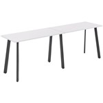 OLG FLARE BAR LEANER 6 LEG BLACK FRAME 3000MM X 750MM WHITE 2PIECE TOP