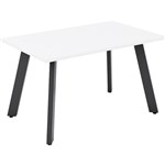 OLG FLARE TABLE 4 LEG BLACK FRAME 1200 X 750MM WHITE