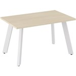 OLG FLARE TABLE 4 LEG WHITE FRAME 1200 X 750MM NORDIC MAPLE