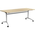 OLG UNI FLIP TABLE WHITE FRAME 1600 X 750MM NEW OAK RAVINE