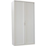 STEELCO TAMBOUR DOOR CABINET 5 SHELVES 2000H X 900W X 463D MM SILVER GREY