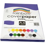 RAINBOW COVER PAPER 125GSM A4 PURPLE PACK 100