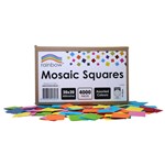 RAINBOW MOSAIC SQUARES 220GSM 20 X 20MM 4000 PIECES ASSORTED COLOURS