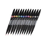 PENTEL ARTS BRUSH SIGN PEN ARTIST 12 ASSORTED COLOUR WALLET