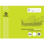 OLYMPIC NL832 EXERCISE BOOK NSW RULING DOUBLE RULEDGUIDELINES 8MM 55GSM 32 PAGE 176 X 240MM LIME PACK 20