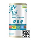 LIVI ESSENTIALS COMMERCIAL WIPES YELLOW CARTON 4