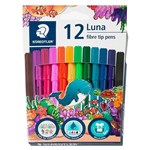 STAEDTLER LUNA PEN FIBRE TIP 10MM ASSORTED COLOURS PACK 12