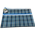 OSMER PENCIL CASE  375 X 260MM TARTAN 2ZIP