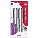 UNIBALL EYE FINE ROLLERBALL PENS 07MM ASSORTED PACK 4