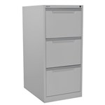 STEELCO FILING CABINET 3 DRAWER 470 X 620 X 1015MM SILVER GREY