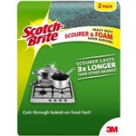 SCOTCHBRITE HEAVY DUTY FOAM SCRUB PACK 2