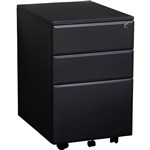 SUMMIT YSMMP MOBILE PEDESTAL 2 DRAWERS 1 FILE DRAWER BLACK