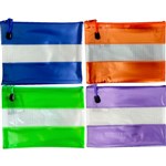 OSMER PENCIL CASE MESH BANDS 23X15CM ASSORTED