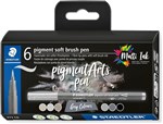 STAEDTLER  PIGMENT SOFT BRUSH PEN 372  GREY COLOURS 6 PCS