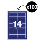 A4 LABEL 14 PER SHEET EXTRA TACKY PACK 100
