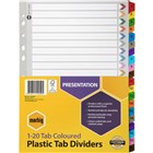 Manilla Dividers Brights Pastels and Whites