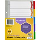 Manilla Dividers Brights Pastels and Whites