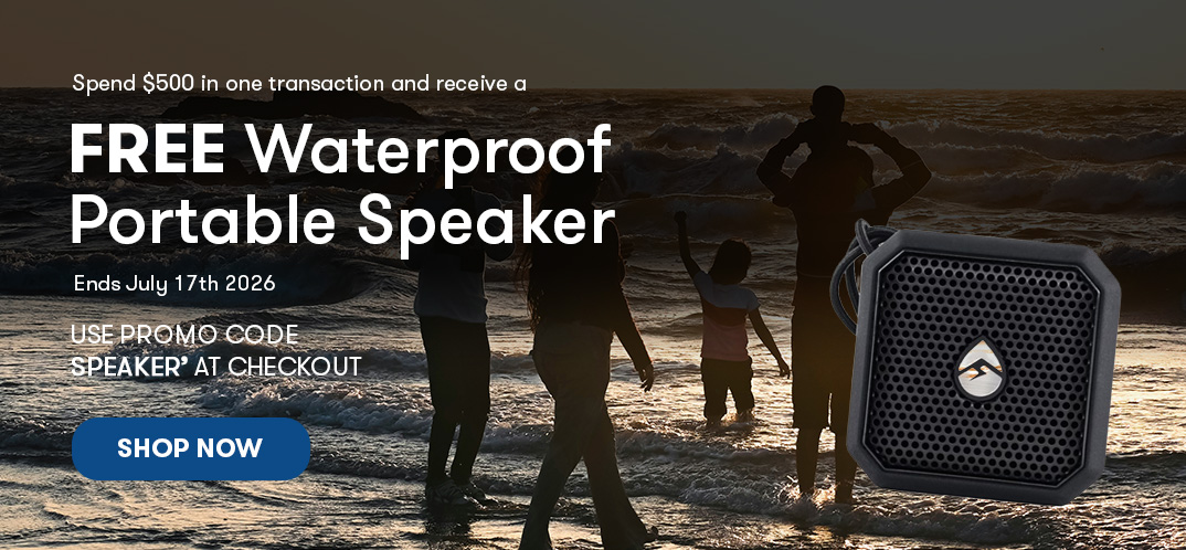 Free Waterproof Portable Speaker. Conditions apply.